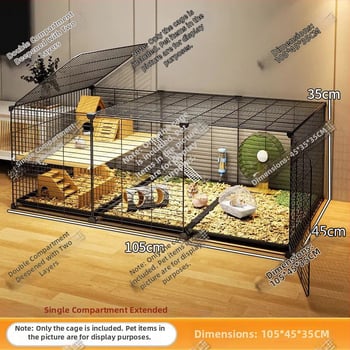 Fém hörcsögketrec kétszintes tájépítő platformával, termékkód 77nx2ayc, hörcsögöknek, nem importált.