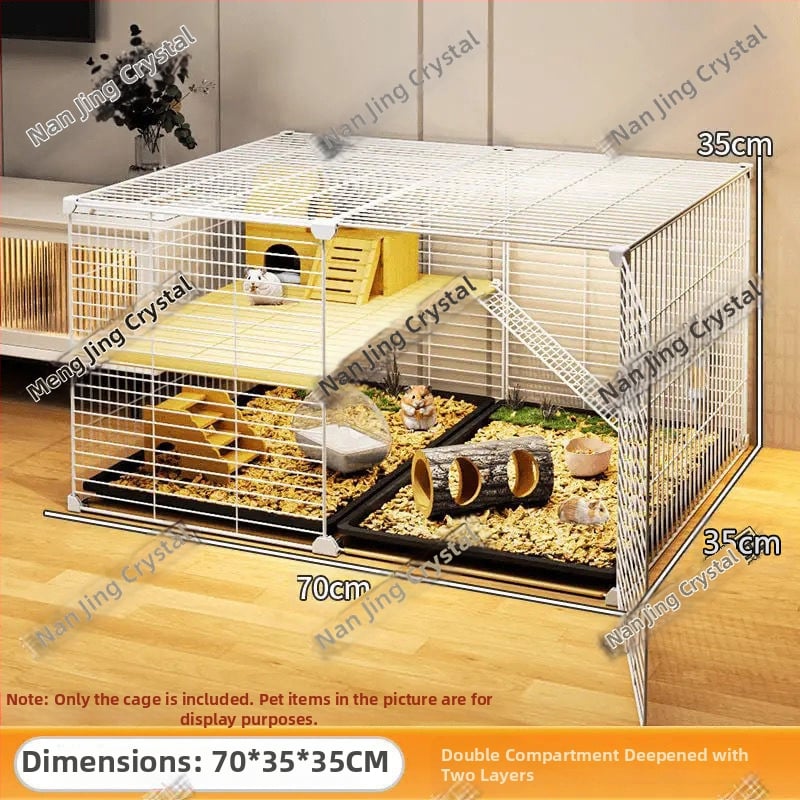 Fém hörcsögketrec kétszintes tájépítő platformával, termékkód 77nx2ayc, hörcsögöknek, nem importált.