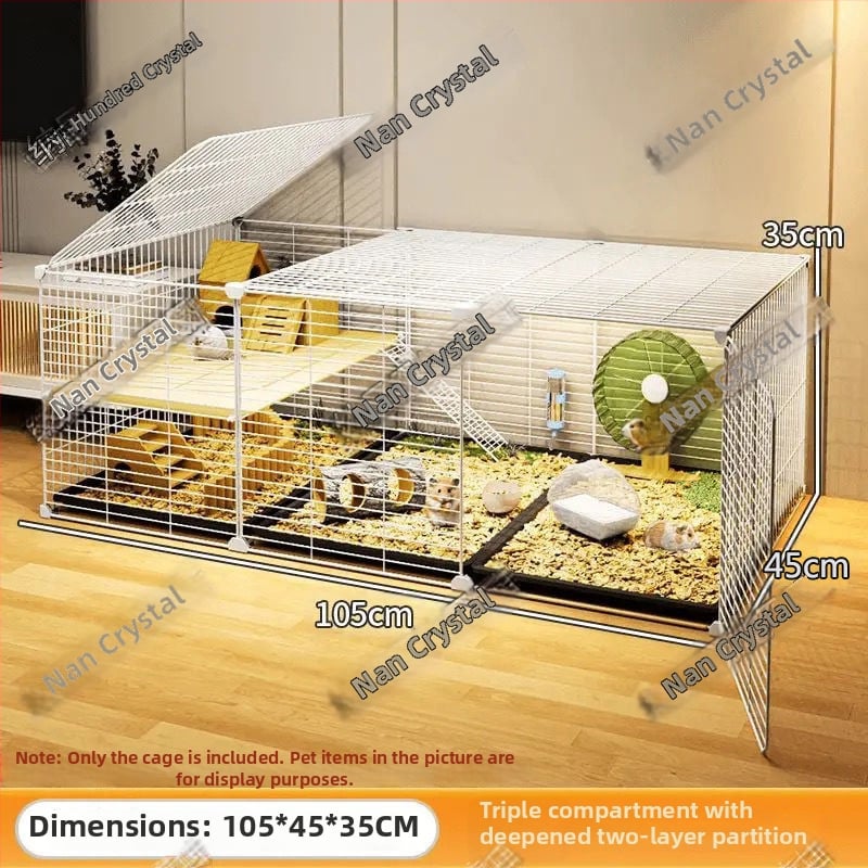 Fém hörcsögketrec kétszintes tájépítő platformával, termékkód 77nx2ayc, hörcsögöknek, nem importált.