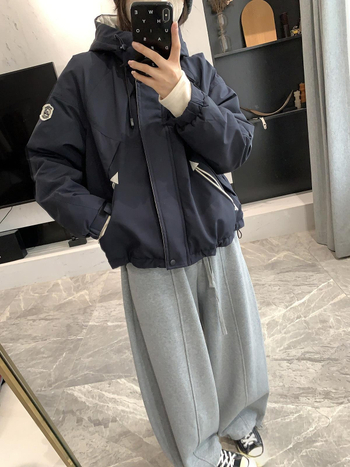 Яке с пълнеж от полиестерен памук, основна материя: полиестер, качулка, дебел, ежедневен стил, зимно облекло, 2025