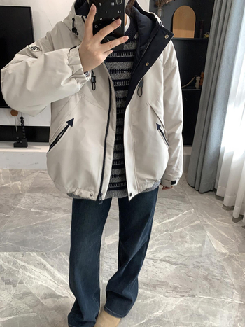 Яке с пълнеж от полиестерен памук, основна материя: полиестер, качулка, дебел, ежедневен стил, зимно облекло, 2025