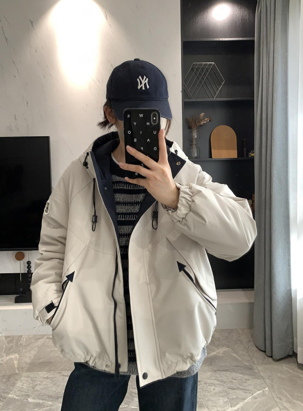 Яке с пълнеж от полиестерен памук, основна материя: полиестер, качулка, дебел, ежедневен стил, зимно облекло, 2025