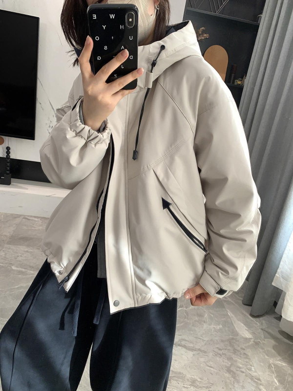 Яке с пълнеж от полиестерен памук, основна материя: полиестер, качулка, дебел, ежедневен стил, зимно облекло, 2025