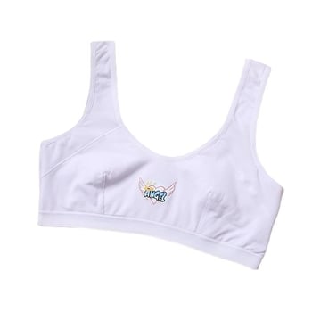 Dječje pamukasto bustier potkošulja bez metalne žice, košarica 1/2, bočno kopčanje, čvrste dvostruke naramenice