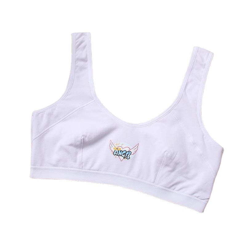 Dječje pamukasto bustier potkošulja bez metalne žice, košarica 1/2, bočno kopčanje, čvrste dvostruke naramenice