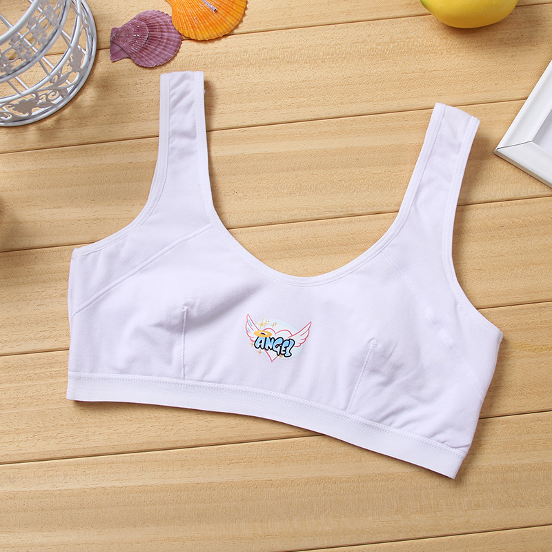 Dječje pamukasto bustier potkošulja bez metalne žice, košarica 1/2, bočno kopčanje, čvrste dvostruke naramenice