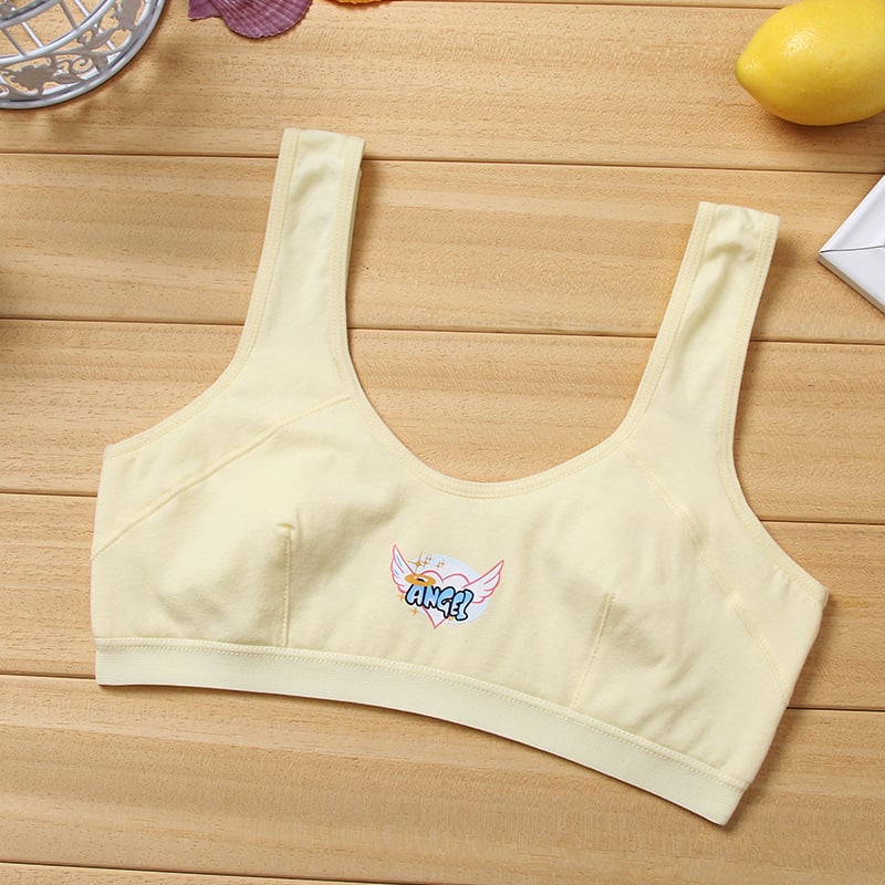 Dječje pamukasto bustier potkošulja bez metalne žice, košarica 1/2, bočno kopčanje, čvrste dvostruke naramenice