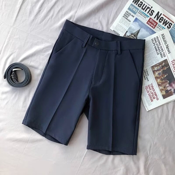 Muške šorceve, opuštenog ravnog kroja, duljina 9/10, mješavina poliester, blaga rastezljivost, stil lagano poslovni (9/10 duljina • ravni kroj • mješavina poliester • blaga rastezljivost • stil lagano poslovni)