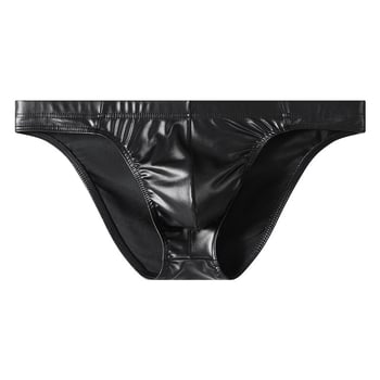 Ανδρικά briefs τρίγωνο, δερματό-όψη, αναπνεύσιμος πλεκτός πολυεστέρας, μεσαία μέση, για όλες τις εποχές