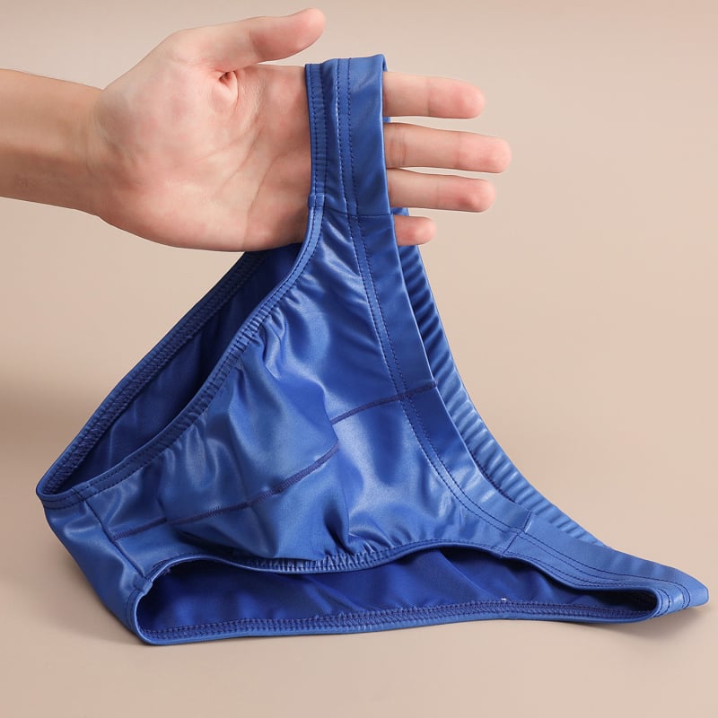 Ανδρικά briefs τρίγωνο, δερματό-όψη, αναπνεύσιμος πλεκτός πολυεστέρας, μεσαία μέση, για όλες τις εποχές