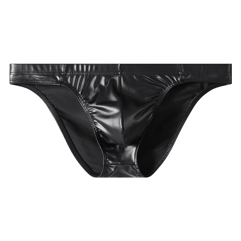 Ανδρικά briefs τρίγωνο, δερματό-όψη, αναπνεύσιμος πλεκτός πολυεστέρας, μεσαία μέση, για όλες τις εποχές