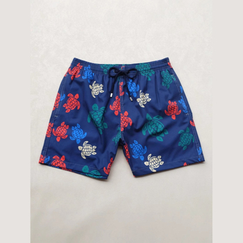 Șorturi de plajă pentru bărbați (din poliester, imprimeu floral, microelasticitate, pentru plajă)