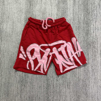 Synaworld muški šorc s američkim stilom hip-hop printom od pjene, slobodan kroj, sportski stil, pamuk 96%+