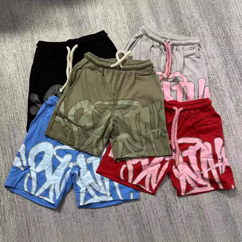 Synaworld muški šorc s američkim stilom hip-hop printom od pjene, slobodan kroj, sportski stil, pamuk 96%+