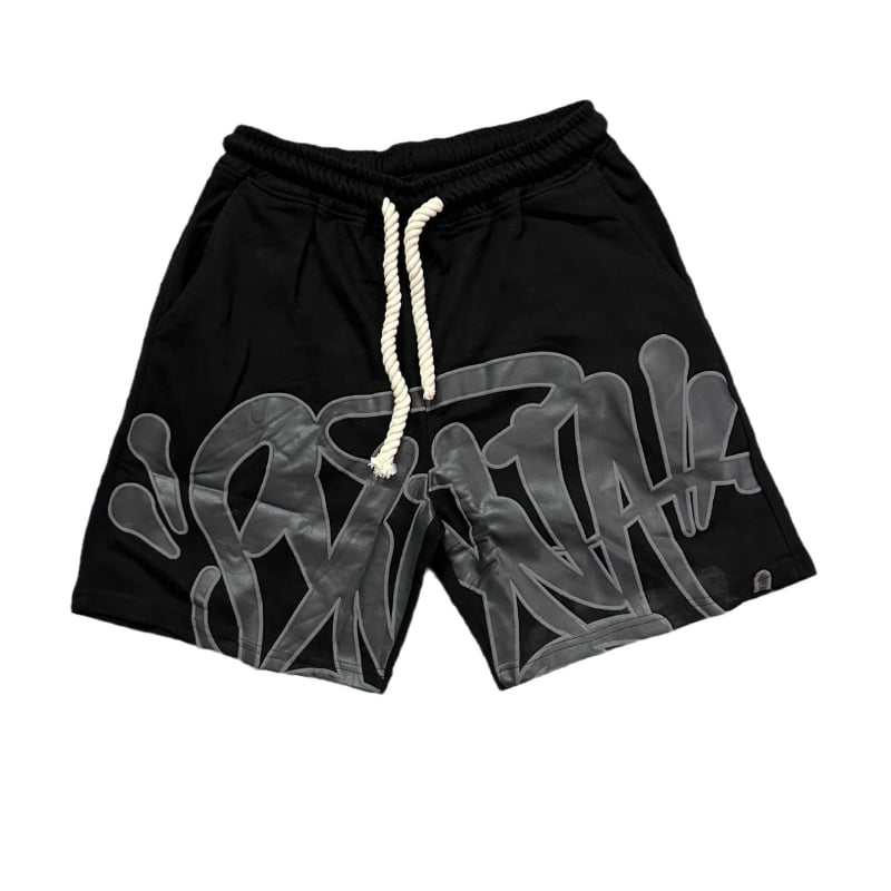 Synaworld muški šorc s američkim stilom hip-hop printom od pjene, slobodan kroj, sportski stil, pamuk 96%+