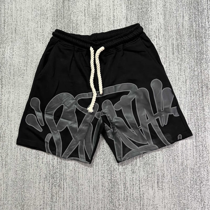 Synaworld muški šorc s američkim stilom hip-hop printom od pjene, slobodan kroj, sportski stil, pamuk 96%+