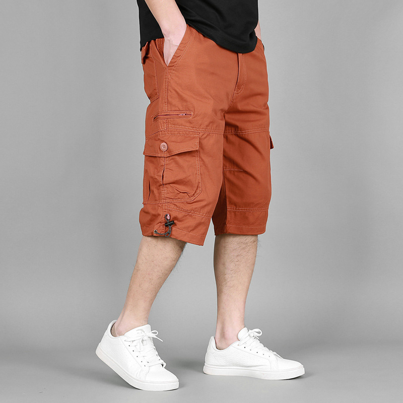 Muške ljetne šorceve, korejski stil rada casual, 100% pamuk, ravni kroj, više džepova, zatvarač