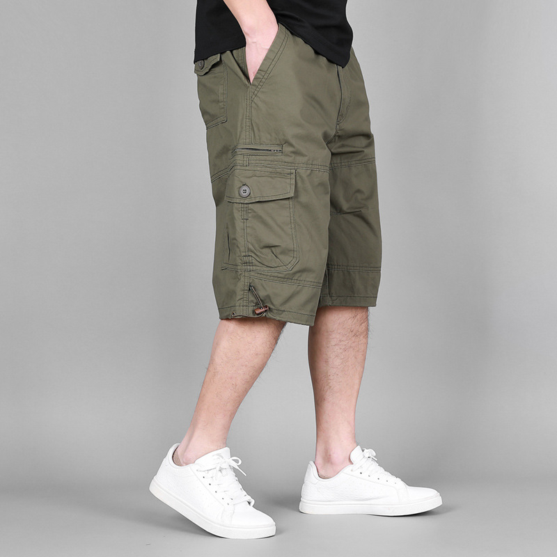 Muške ljetne šorceve, korejski stil rada casual, 100% pamuk, ravni kroj, više džepova, zatvarač