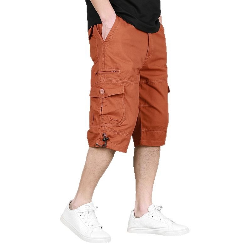 Muške ljetne šorceve, korejski stil rada casual, 100% pamuk, ravni kroj, više džepova, zatvarač