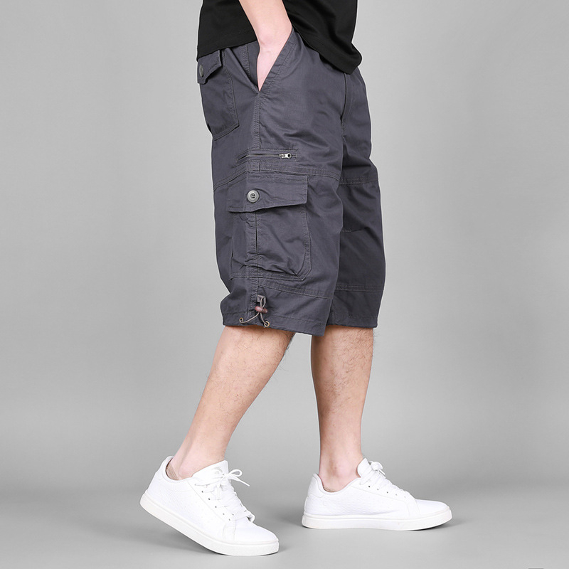 Muške ljetne šorceve, korejski stil rada casual, 100% pamuk, ravni kroj, više džepova, zatvarač