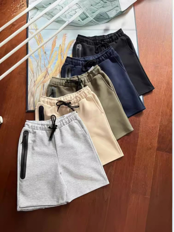 Muške pletene pamukše sport kratke hlače, labav kroj, sportski stil