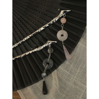 Kuka za kosu s kapljicom vode i resicama u nacionalnom stilu, za Hanfu kosu — Strawberry Green YM00848, Zima 2023