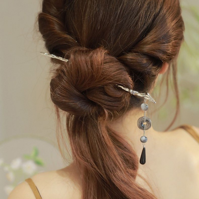 Kuka za kosu s kapljicom vode i resicama u nacionalnom stilu, za Hanfu kosu — Strawberry Green YM00848, Zima 2023