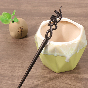 Fa hajcsat, retro stílus, virág alakú forma