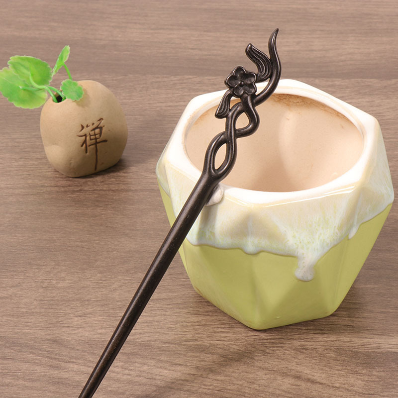 Fa hajcsat, retro stílus, virág alakú forma