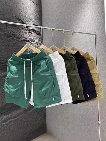 Férfi utcai rövidnadrág - 100% poliészter, egyenes szabás, nyár 2024, eredeti dizájn