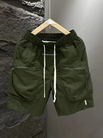 Férfi utcai rövidnadrág - 100% poliészter, egyenes szabás, nyár 2024, eredeti dizájn