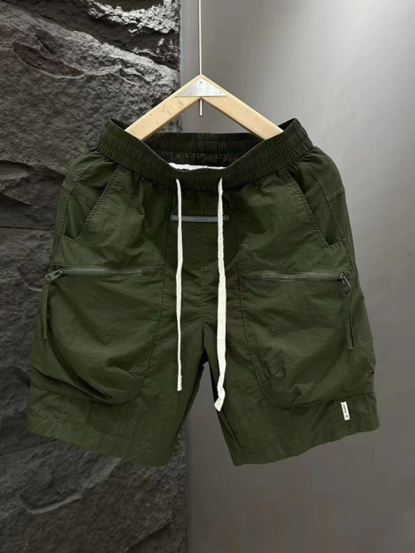 Férfi utcai rövidnadrág - 100% poliészter, egyenes szabás, nyár 2024, eredeti dizájn