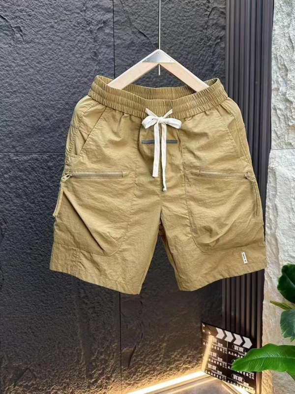 Férfi utcai rövidnadrág - 100% poliészter, egyenes szabás, nyár 2024, eredeti dizájn