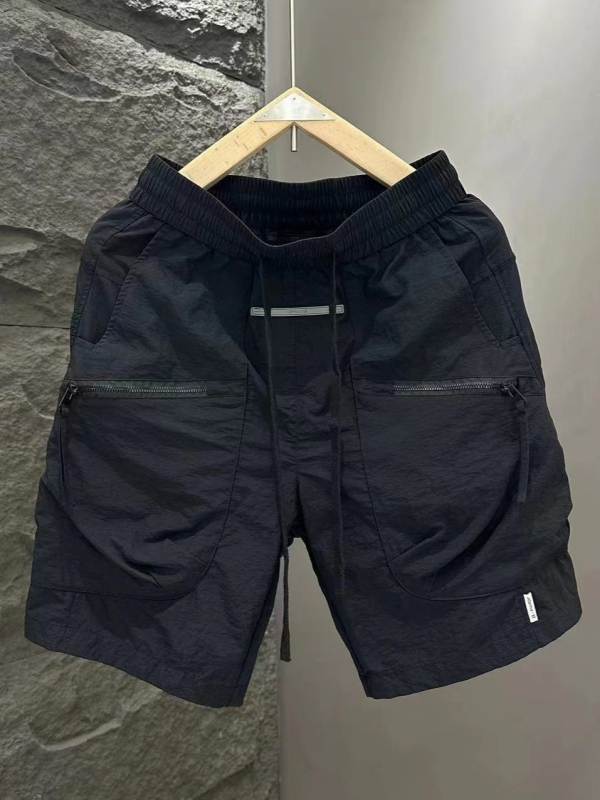 Férfi utcai rövidnadrág - 100% poliészter, egyenes szabás, nyár 2024, eredeti dizájn