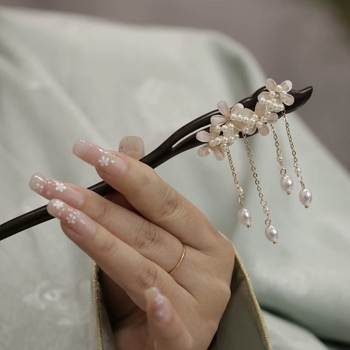 Drveni vintage geometrijska ukosnica za kosu, dodatak za glavu Zhejiang, zima 2024