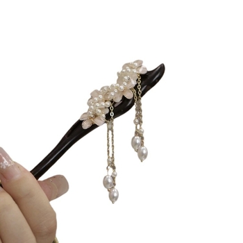 Drveni vintage geometrijska ukosnica za kosu, dodatak za glavu Zhejiang, zima 2024