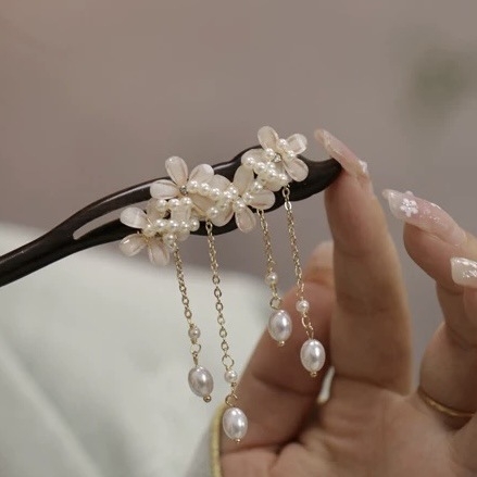 Drveni vintage geometrijska ukosnica za kosu, dodatak za glavu Zhejiang, zima 2024