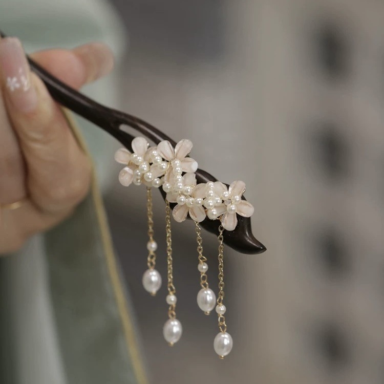 Drveni vintage geometrijska ukosnica za kosu, dodatak za glavu Zhejiang, zima 2024