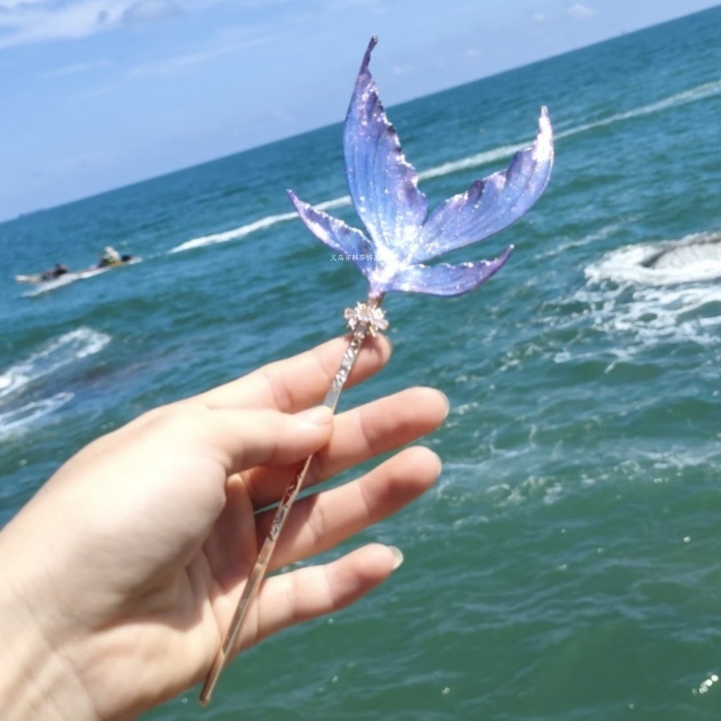 Igla za kosu s motivom sirene – metal, stil princeze, geometrijski oblik, ručna izrada, poklon za rođendan