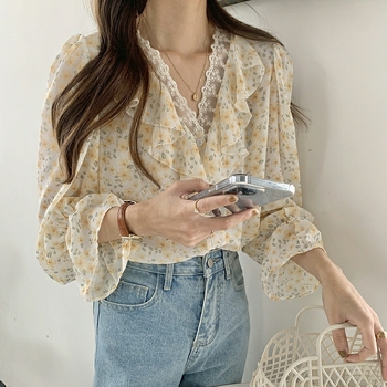 Női poliészter blúz-pulóver, lazább szabás, kerek nyak, hosszú ujjú, városi stílus