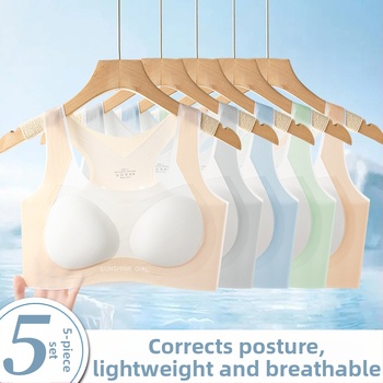 Djevojački bezšivni sportski top s prozračnim ice silk materijalom