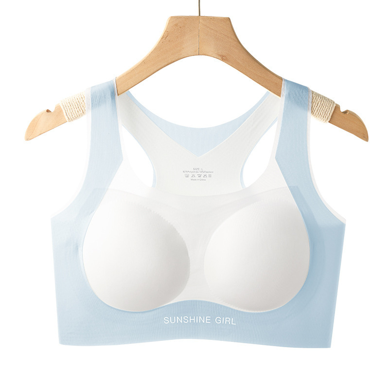 Djevojački bezšivni sportski top s prozračnim ice silk materijalom