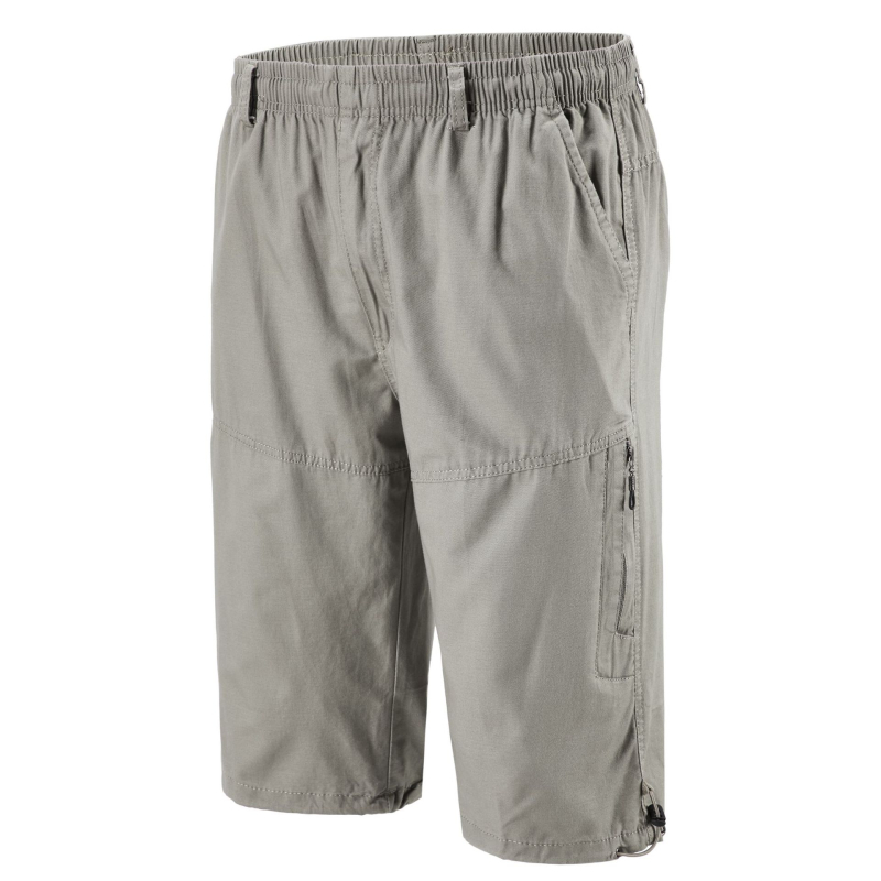 Férfi nyári pamut capri nadrágok sok zsebbel, laza szabás, rövid, alacsony derék, zsinóros zárás