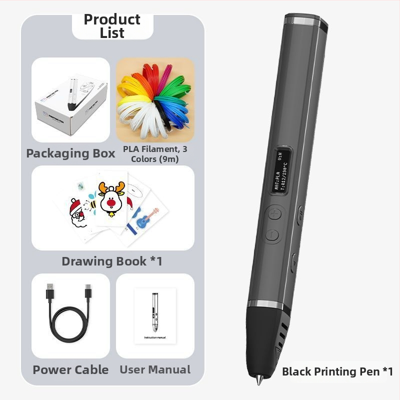 Στυλό 3D Εκτύπωσης Υψηλής Θερμοκρασίας – Επαγγελματικού Επιπέδου, Πολυλειτουργικό εργαλείο για Ζωγραφική και Γκράφιτι