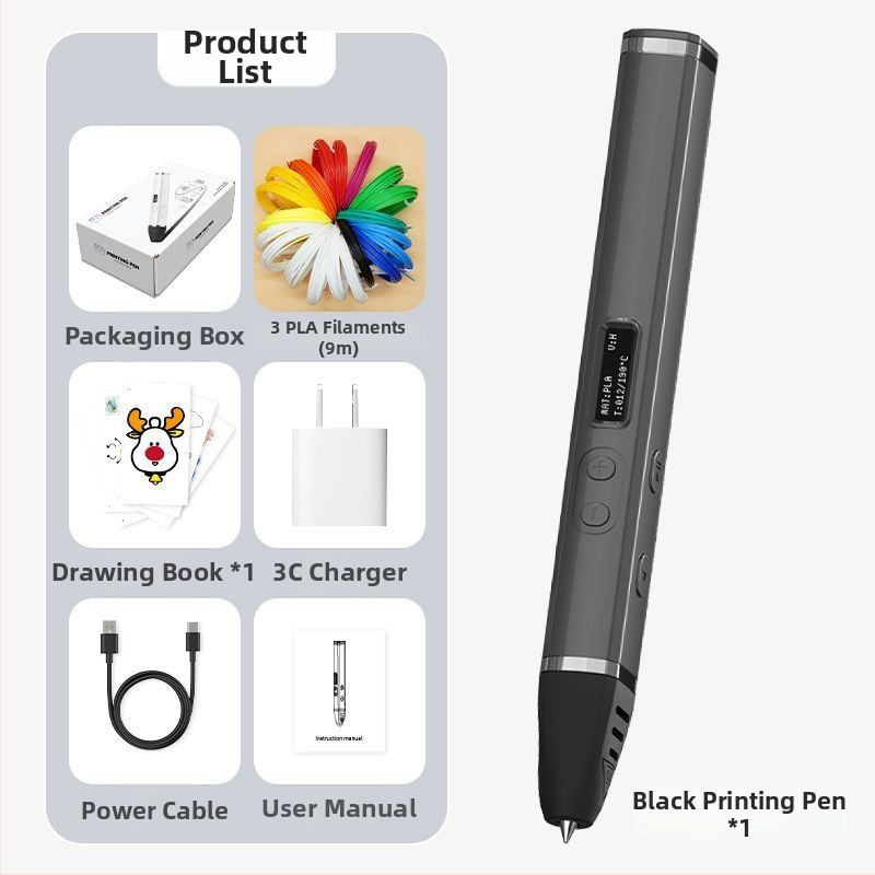 Στυλό 3D Εκτύπωσης Υψηλής Θερμοκρασίας – Επαγγελματικού Επιπέδου, Πολυλειτουργικό εργαλείο για Ζωγραφική και Γκράφιτι