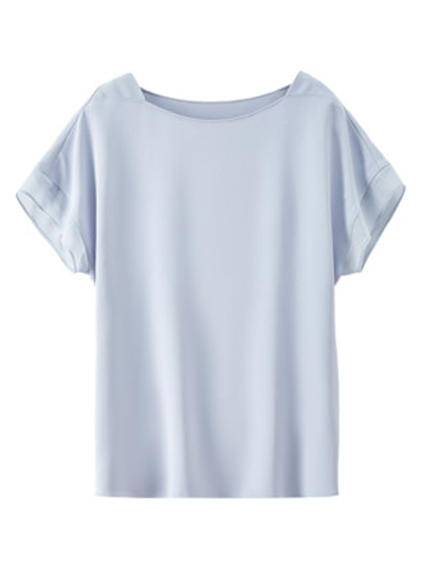 Ženska šifon bluza, okrugli izrez, ležeran kroj, rukavi 3/4, detalj kolža, 95% poliester