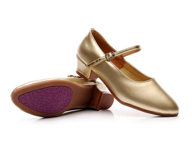 Танцови обувки за деца, марка Double less, код md02, подметка от кожа, еднослойна конструкция, женски дизайн