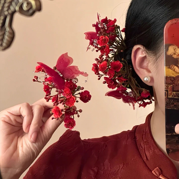 Koreai stílusú szív alakú hajcsat, kézzel készített, személyre szabható feldolgozás, hajkiegészítő, tavasz 2026