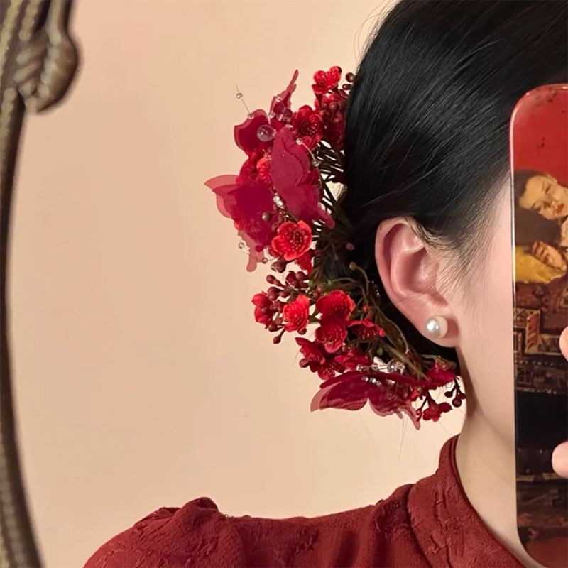 Koreai stílusú szív alakú hajcsat, kézzel készített, személyre szabható feldolgozás, hajkiegészítő, tavasz 2026