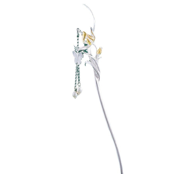 Igla za kosu s cvjetnim motivom, metalna, kineskog inspiriranog stila, Zhongying Jewelry, zlatna ugradnja